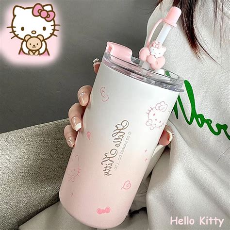 Sanrio kawaii olá kitty copo de água estudante dos desenhos animados