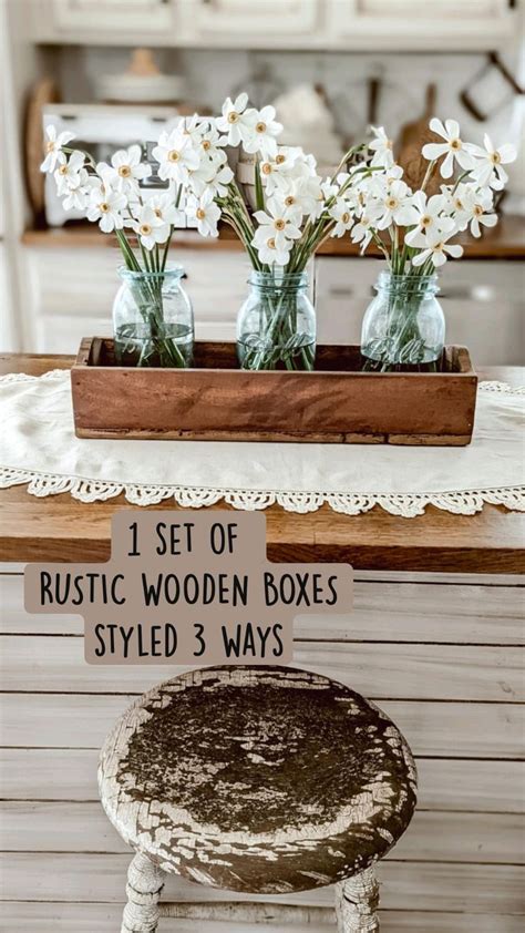 1 set of RUSTIC WOODEN BOXES styled 3 ways
