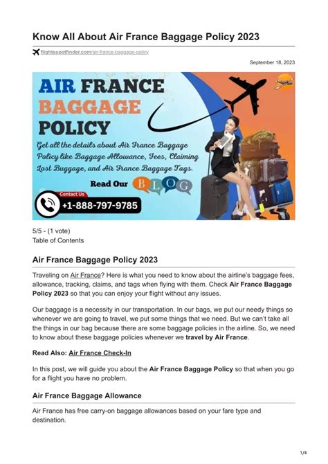 Ppt Know All About Air France Baggage Policy 2023 Powerpoint