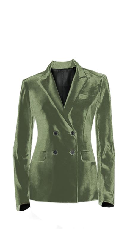 Green Velvet Double Breasted Jacket Sumissura