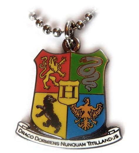 Harry Potter Hogwarts Coat of Arms Crest Pendant Necklace w/Ball Chain - C3116IJOM5D