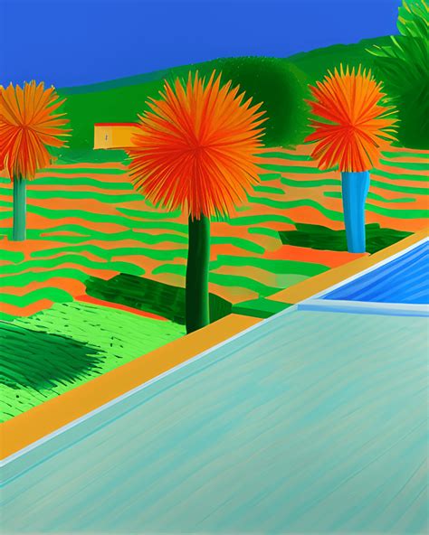 David Hockney Style Summer Mood Tone Painting Sunny Creative Fabrica