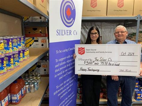 Silver Cs Donate Funds Food To Salvation Army Owen Sound Food Bank