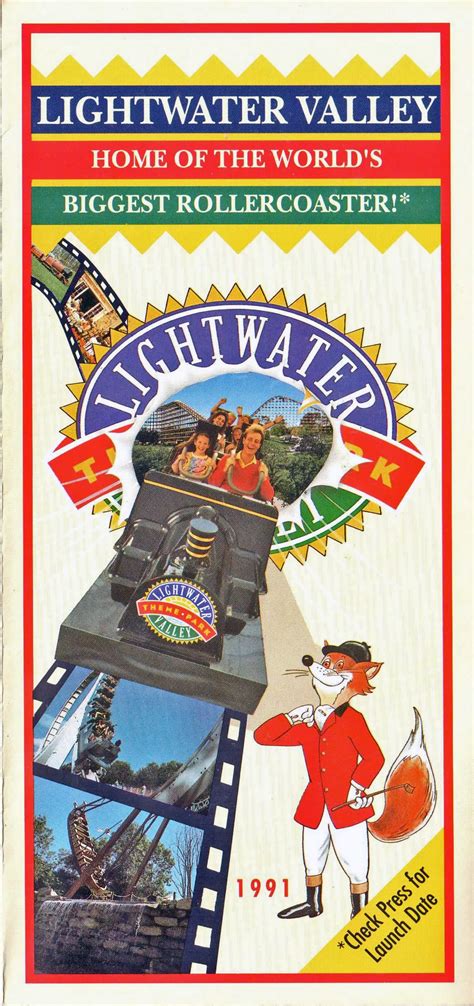 Lightwater Valley Theme Park: Vintage Flyer and Map from season 1991