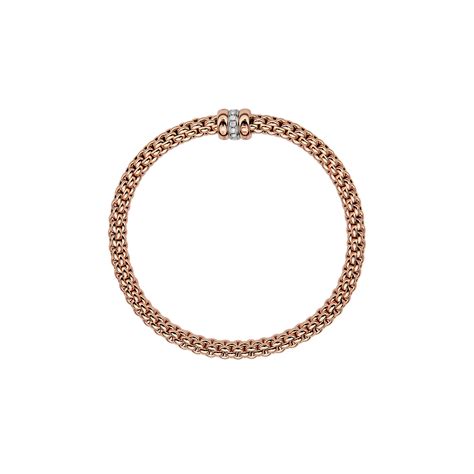 Bracciale Fope Flex It Collezione Solo In Oro Rosa E Oro Bianco Con