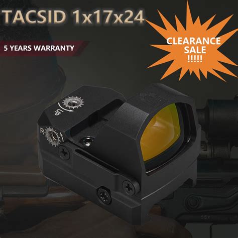 Tacsid 1x17x24 Red Dot Scope Sight Rmr Footprint Tactical Airsoft Air Gun Glock Pistol 17 19