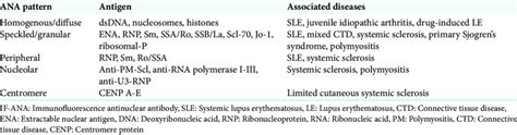 Common If Ana Patterns And Associated Diseases Download Scientific