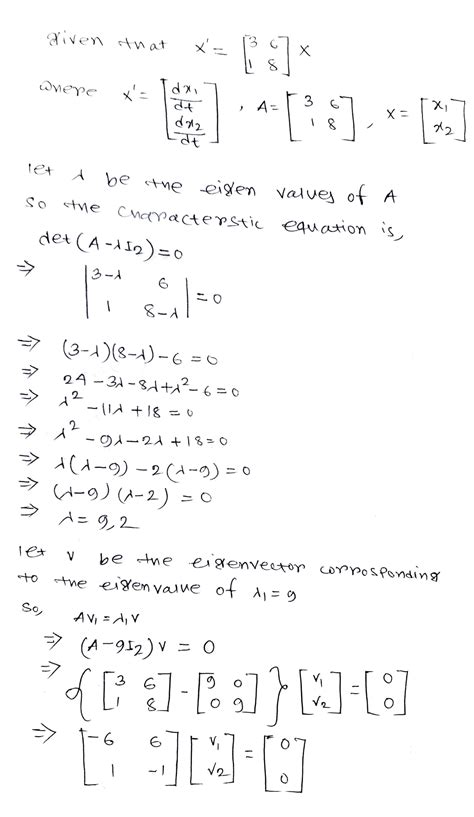 [solved] Apply The Eigenvalue Method To Find The Solution To The System Course Hero