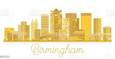 Birmingham City Skyline Golden Silhouette Stock Illustration - Download ...