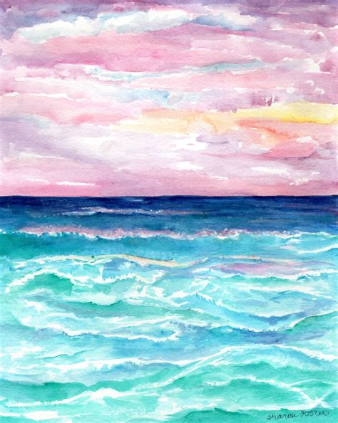 How To Draw Ocean Watercolor