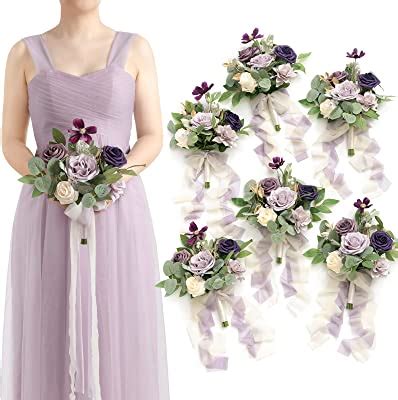 Amazon Ling S Moment Artificial Flowers Green Bridesmaid Bouquet