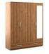 Buy Linden 4 Door Wardrobe In Natural Finish With Mirror Online 4