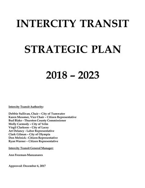 Pdf Intercity Transit Strategic Plan Intercity Transit