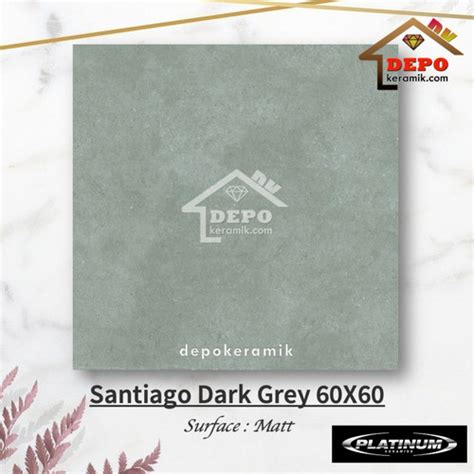 Jual Platinum Santiago Dark Grey 60x60 Kw1 Keramik Lantai Teras Matt