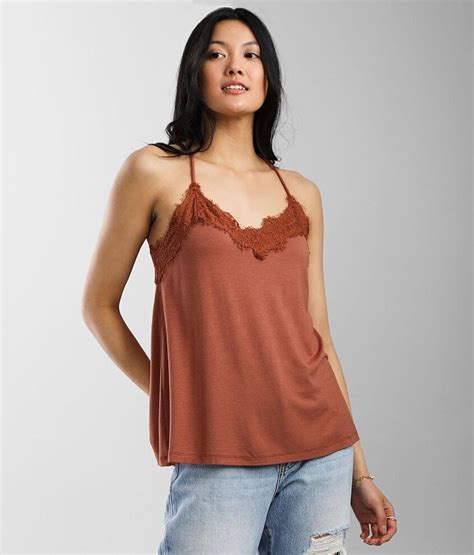 Daytrip Floral Lace Trim Tank Top Women S Tank Tops In Russet Buckle