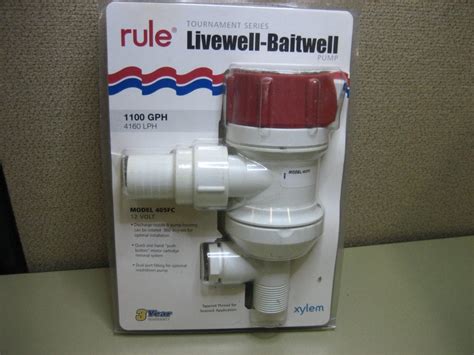 Rule 405FC 1100 GPH Tournament Series Livewell Baitwell Pump Marine 12V