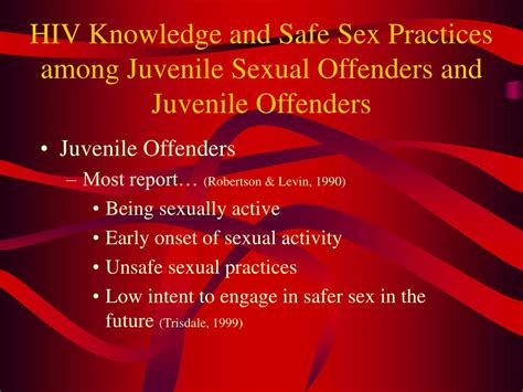 Ppt Hiv And Sexually Transmitted Diseases Implications For Juvenile Sexual Offenders And