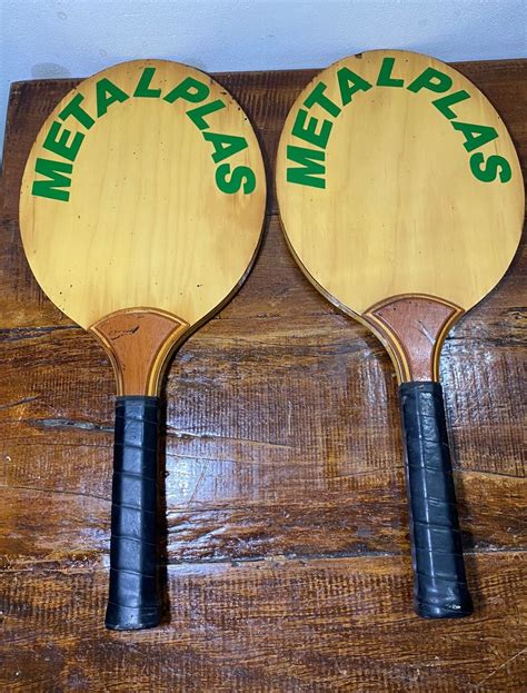 Par De Raquete Antiga Madeira Ping Pong Metalplas Item P Esporte E