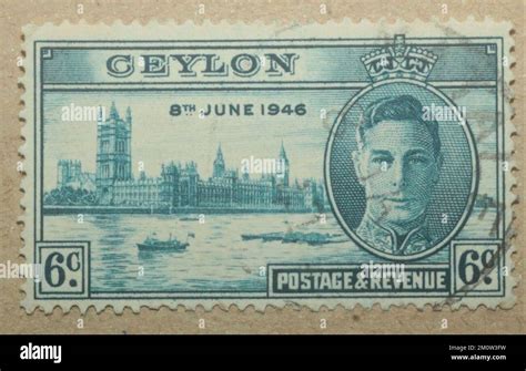 Ceylon Postage Stamp Stock Photo Alamy