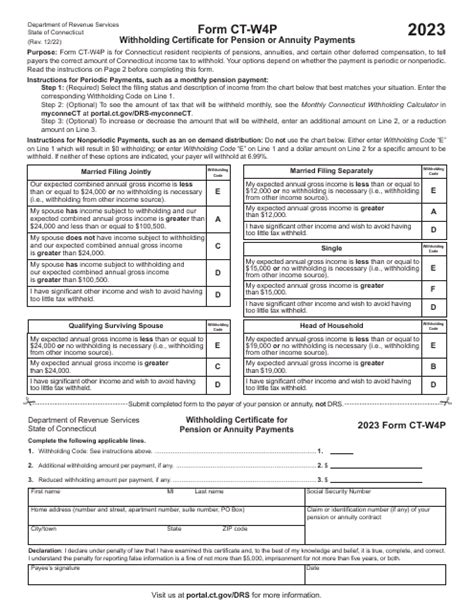 Ct W4p Form 2023 Printable Forms Free Online