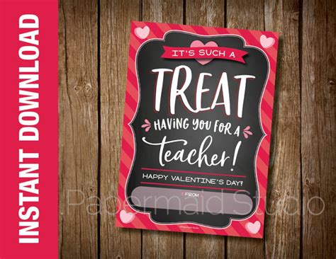 PRINTABLE Teacher Valentine Card Teacher Valentine's Day - Etsy