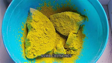 Asmr Soft Chalk Crush Yellow Holi Colour Crumbles Powderplay