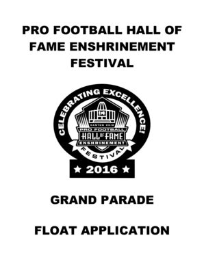 Fillable Online GRAND PARADE FLOAT APPLICATION Fax Email Print PdfFiller