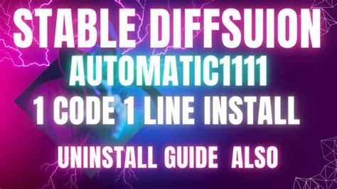 How To Install Uninstall Stable Diffusion Automatic1111 With 1 Line