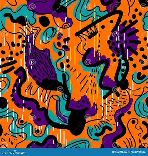 Cute Abstract Unusual Seamless Backdrop with Wave Strange Pattern Stock