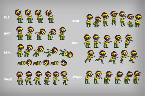 2D Game Zombie Character Sprite 6 CraftPix Net