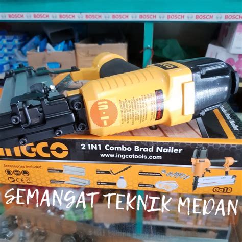 Jual Ga18 Air Nailer Gun Staples Angin Pneumatic Nailer 2 Fungsi Ingco