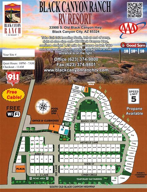 Park Map 2016 | RV Resort park site map | RV Park 85324