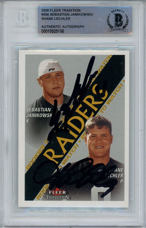 Janikowski Lechler Signed Fleer Traditions Rookie Card Bas