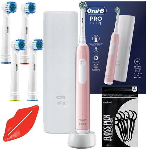 Szczoteczka elektryczna ORAL B PRO SERIES 1 RÓŻOWA ETUI DODATKI