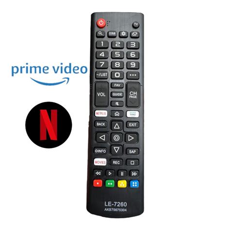 Controle Remoto Smart TV 4k FBG 9053 LE 7260 Teclas Netflix Prime