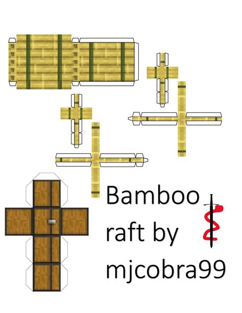 Pixel Papercraft Bamboo Raft W A