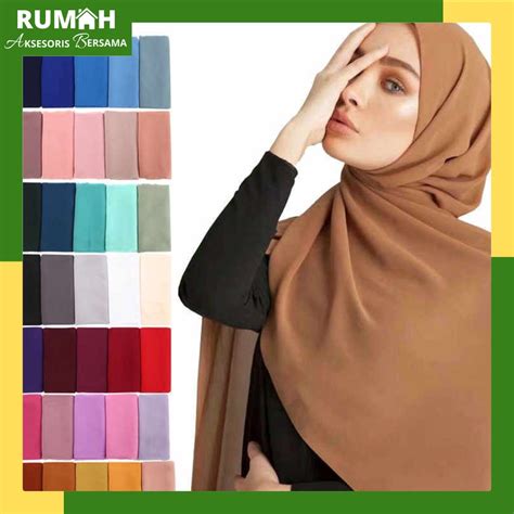 Jual Clear Stock Rab Hjb Pashmina Heavy Chiffon Hijab Pasmina