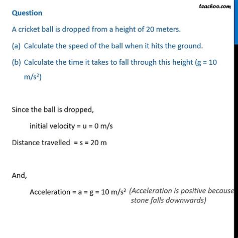 Different Equations Of Motion For Free Falling Object Teachoo