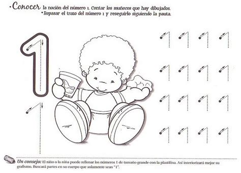 Grafomotricidad Número 1 02 Manualidades A Raudales