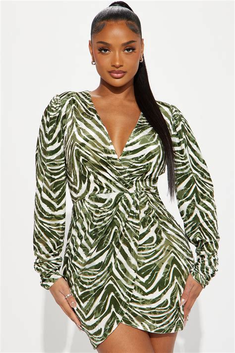 Amelia Tropical Mini Dress Olive Fashion Nova Dresses Fashion Nova