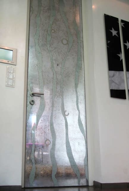 Verre Eglomise Door Panels Contemporain Couloir Autres P Rim Tres