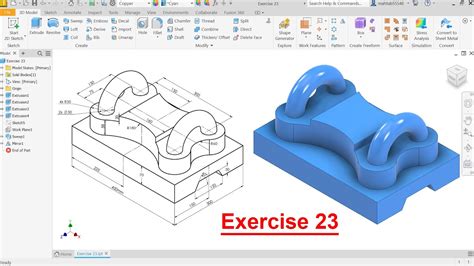 Autodesk Inventor Tutorial Exercise Youtube