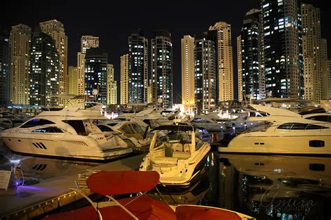 Night Dubai Marina. Yacht club by amirajuli on DeviantArt