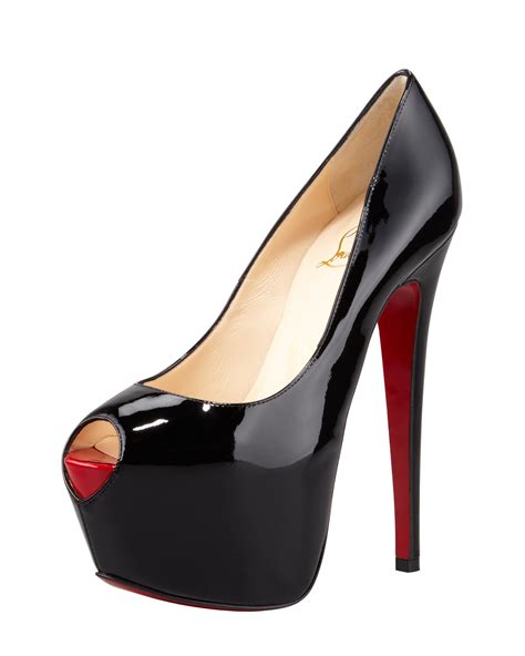 Christian Louboutin Highness Platform Red Sole Pump Black In Black Lyst