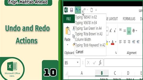 How To Undo And Redo In Microsoft Excel Undo Redo Commands In Excel