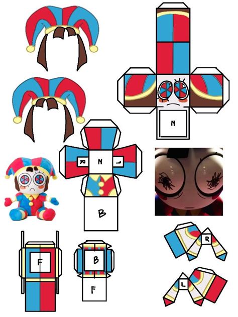 Papercraft Pomni The Amazing Digital Circus Paper Doll Template