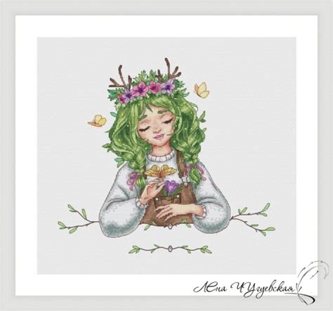 Spring Fairy Cross Stitch Chart Code Ecu Elena Chu Buy Online On