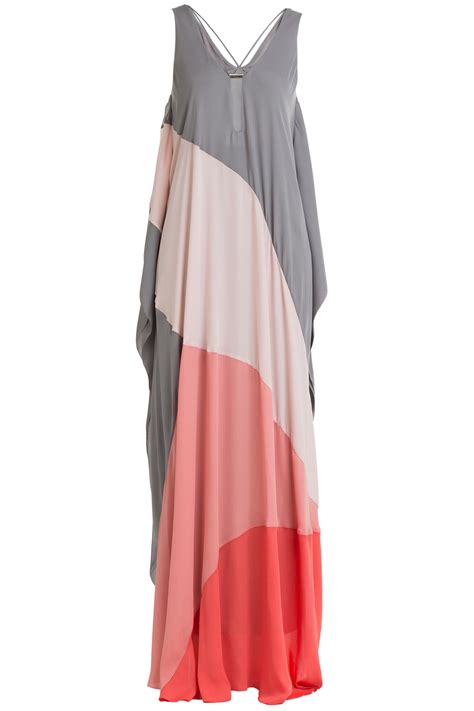 Halston Color Block Maxi Dress Multicolor In Gray Lyst