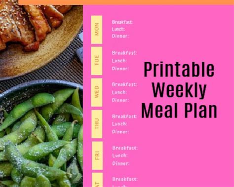 Weekly Meal Plan Printable Printable Meal Plan Fill In Weekly Meal Plan Meal Plan 7 Day Meal