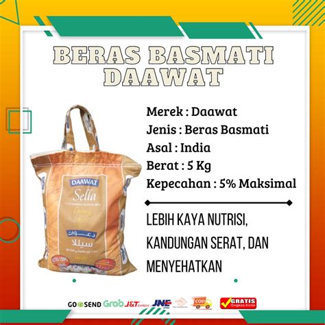 Jual Beras Basmati Creamy Sella Extra Long Grains Kemasan 5 Kg Otiginal